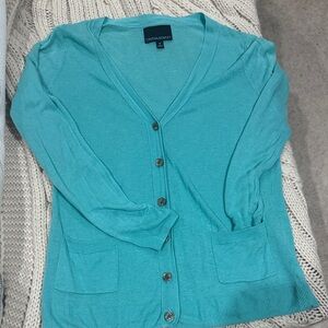 Cynthia Rowley Women's Turquoise Button-Up Cardigan
